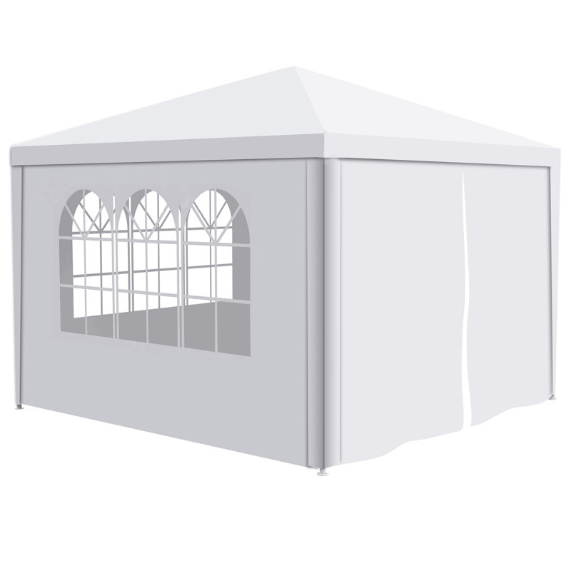 10'X10' Party Tent Outdoor Heavy Duty Gazebo Wedding Canopy + 4 Removable Walls, White