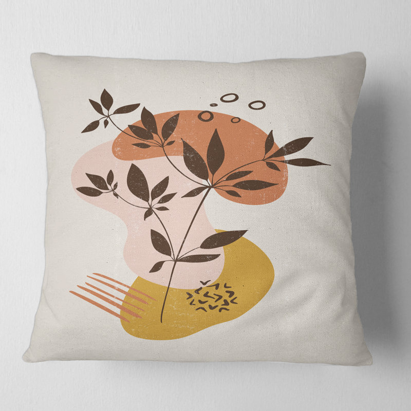 Housse et insert de coussin carré Plant with Minimalist Shapes II, 16" x 16"