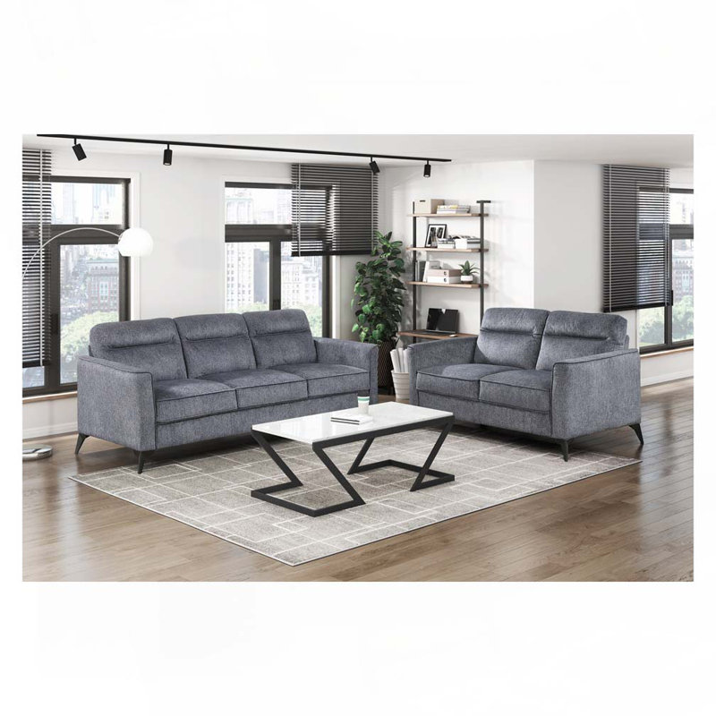 Causeuse en microfibre, Gris foncé