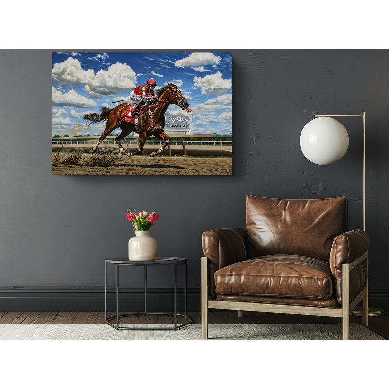 Reproduction de peinture, "Jockey Riding a Horse", art mural moderne pour la maison et le bureau, H 16 po x l 24 po