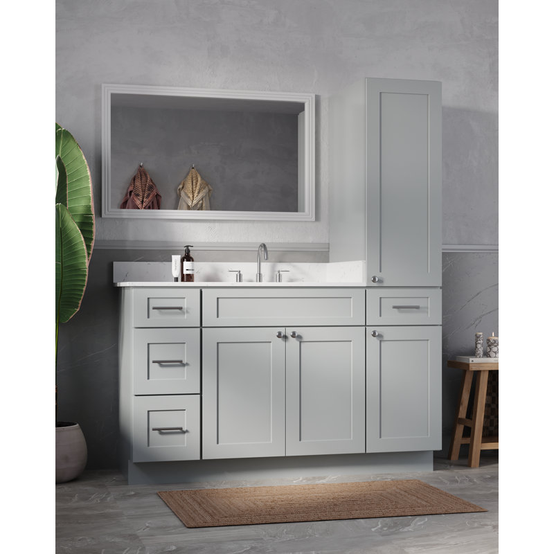 Ensemble de meuble-lavabo simple 57 po Disar, Gris