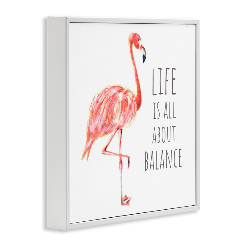 «Life Is About Balance» par - Illustration, H 24 po x l 24 po, Giclée encadrée blanc bord de mer
