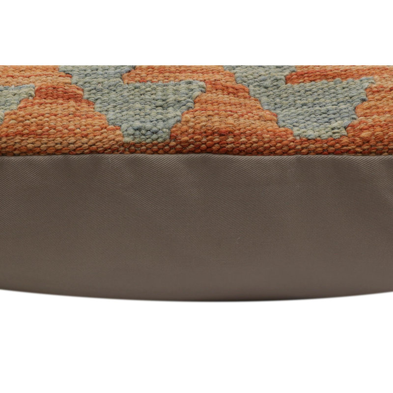 Coussin kilim tissé à la main Southwestern Marsh, H 20 po x l 20 po, Orange / bleu / beige / vert