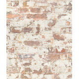 Bricks and More Collection Red/White Distressed Industrial Brick Wallpaper Roll