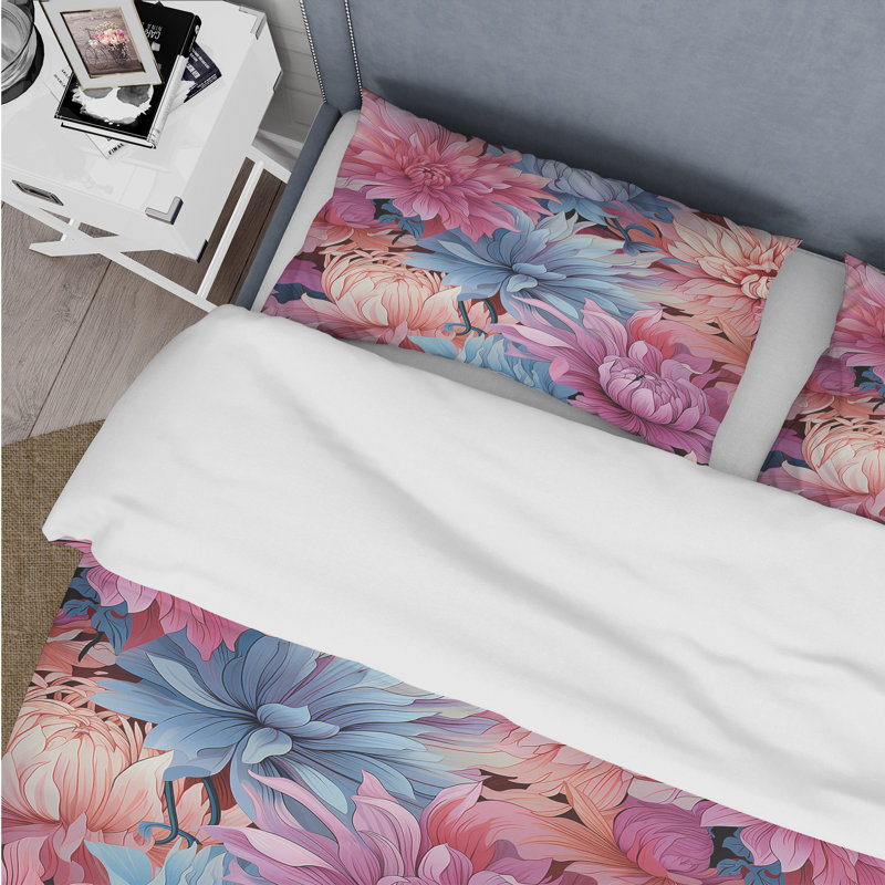 Ensemble de housse de couette Pink Petals, Housse de couette pour très grand lit et 2 très