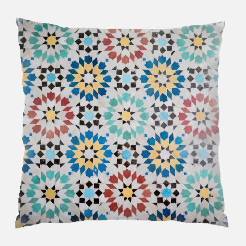 Geometric Microsuede Reversible Throw Pillow