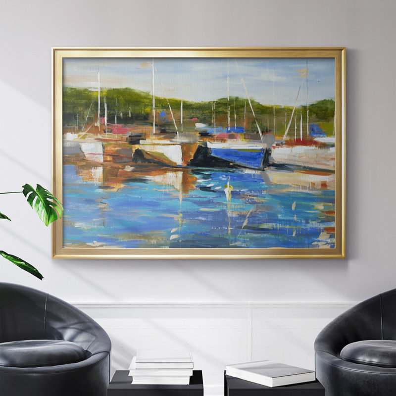 Safe Harbor - reproduction de cadre photo sur toile, H 30,5 po x l 42,5 po x P 1,5 po, Doré