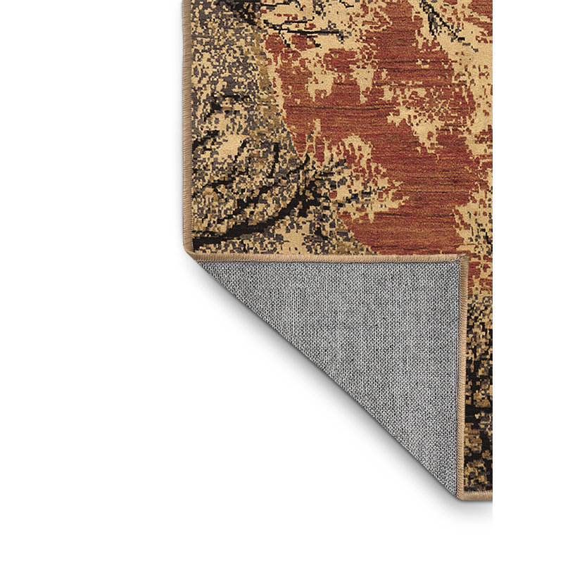 Tapis Cayvion Mid-Century Modern 2002 brun lavable à la machine, Rectangle 5 pi x 7 pi