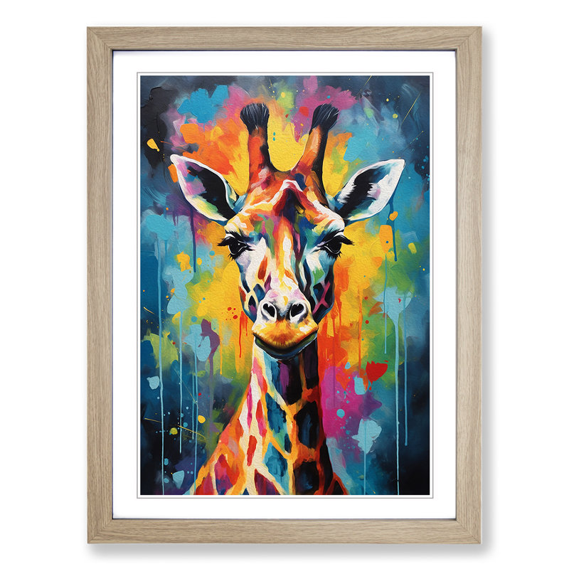 Single Picture Frame Print on Wood, Oak, 34cm H x 25cm W x 2cm D