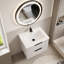 Meuble-lavabo de salle de bain avec lavabo en céramique - Meuble-lavabo flottant mural gris avec tiroirs, moderne-2129624895