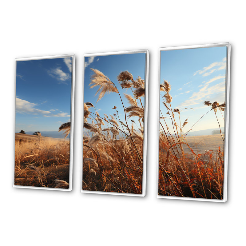 «Meadow Winter Scenery», ensemble d'art sur toile Meadow, H 28 po x l 36 po x P 1 po, Cadre flottant blanc