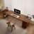 Nut-brown Rectangular Solid Wood desk-30898772