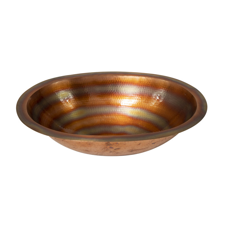 Lavabo de salle de bain ovale en cuivre de 19 po x 14 po Ambiente - lavabos encastrés et encastrés, lavabo en cuivre pur, lavabos fabriqués à la main, lavabo élégant
