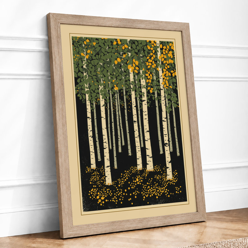 Quiet Northern Forest Scandinavian - Framed Print, Oak, A3 - 42.0 x 29.7 cm