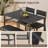 Tamajah 4-Piece 4-Person Upholstered Dining Table Set with Bench, 2 Chairs & Storage Shelves-652564313