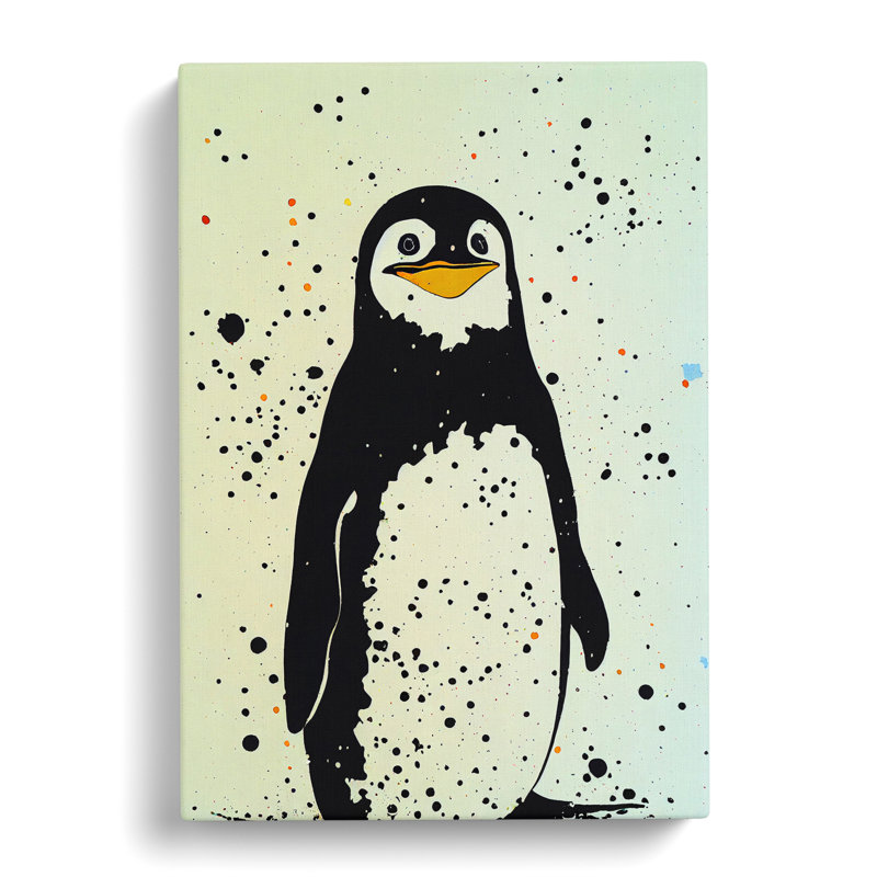 Penguin Graffiti No.7 - Print, Wrapped Canvas, No Matte, 50cm H x 35cm W x 3cm D