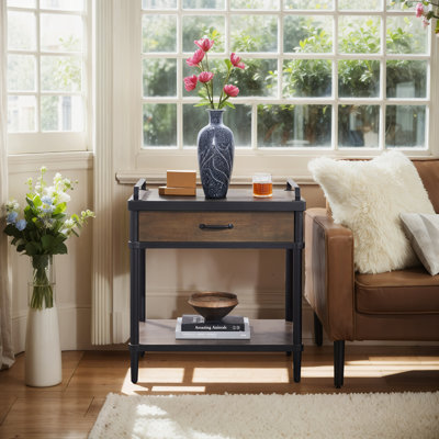 Luma Wood End Table With Drawer Storage