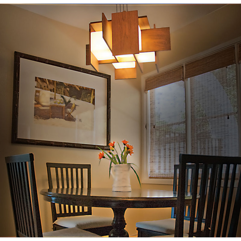 Muto 5 - Light LED Unique/Statement Pendant, Dark Stained Walnut, 2700K (Dry)