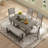 6-Piece Retro Dining Set, 1 Rectangular Table with 4 Upholstered Chairs and 1 Bench-38313018