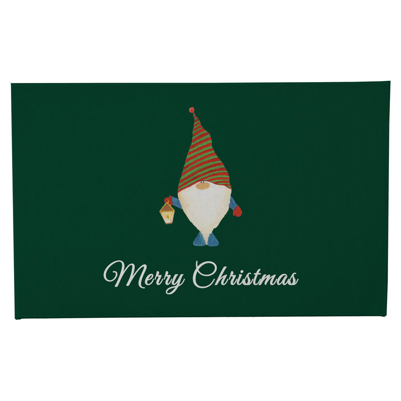 Paillasson Merry Christmas Gnome, Evergreen, L 21 po x L 34 po