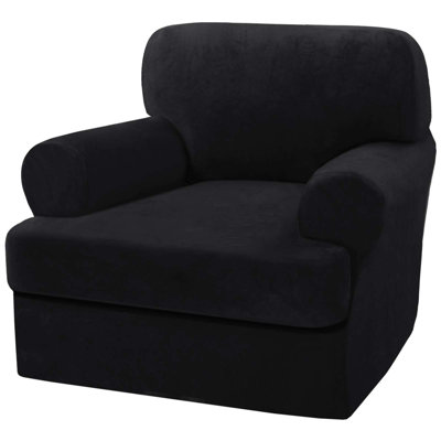 Velvet Arm Chair Sofa Cover with 1 T Cushion Sofa Slipcover for Living Room Machine Washable