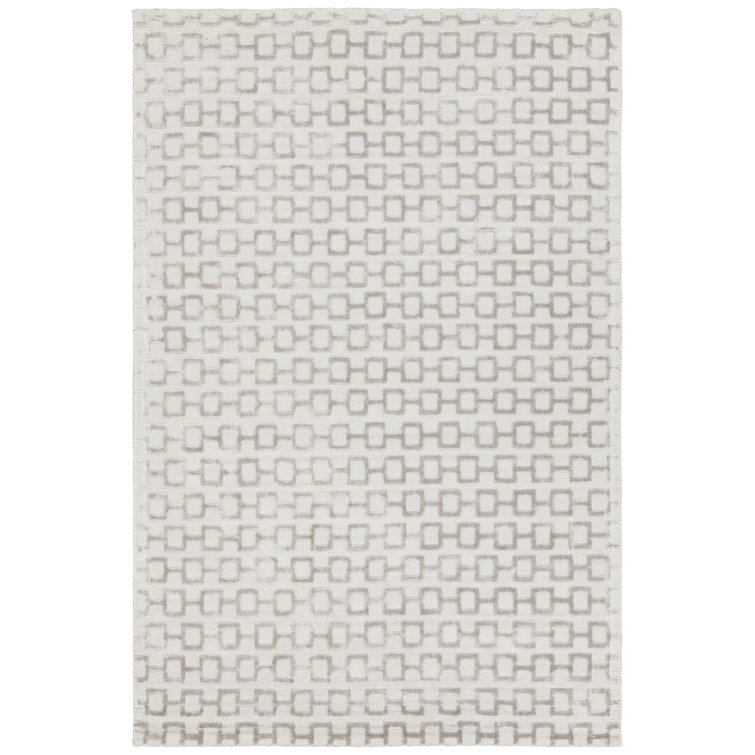 Tapis de zone argenté tissé à la main Arctarus