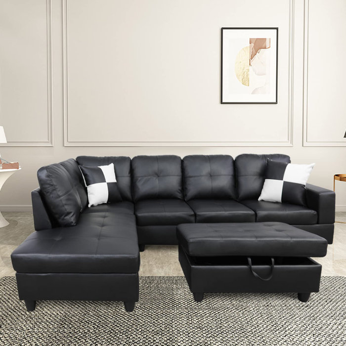 Andover Mills™ Engelhardt 3 - Piece Faux Leather Sectional & Reviews ...