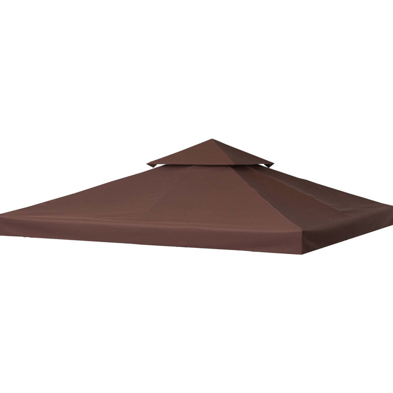 Auvent de remplacement pour pavillon de jardin 9,8 pi X, 2 chiffons, café, pour auvent extérieur 9,94 pi 01-0153 et 100100-076, protection solaire, convient aux cadres