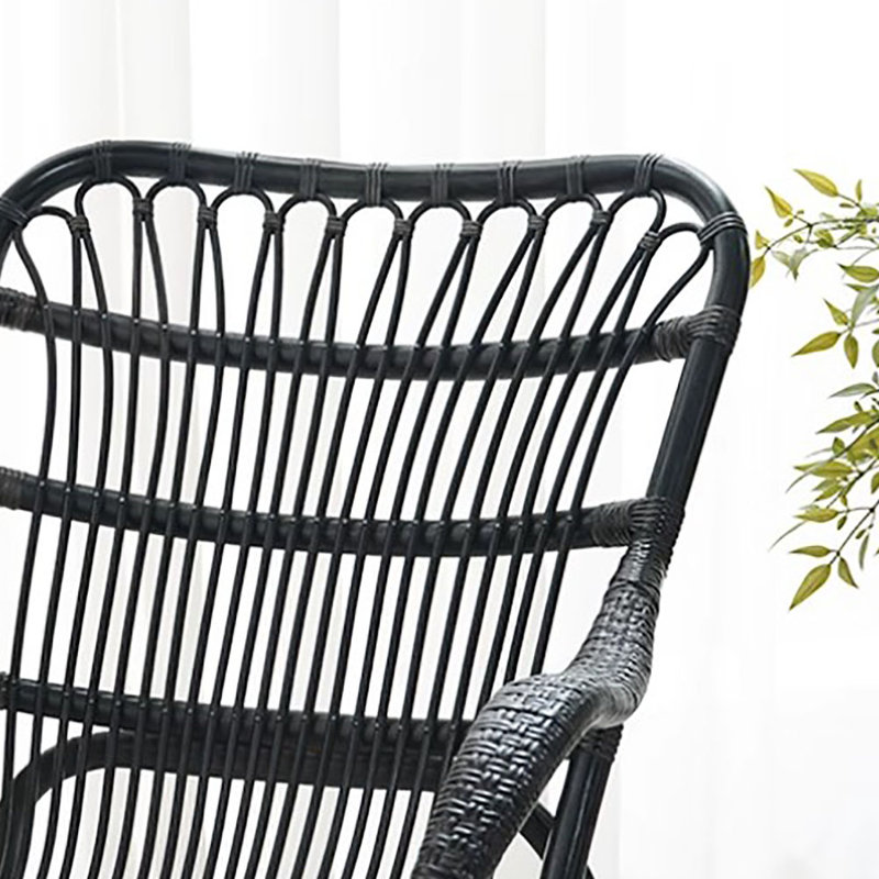 Chaise berçante en bois massif Vintage