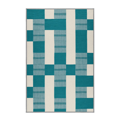 Tapis vert à carreaux lavable à la machine