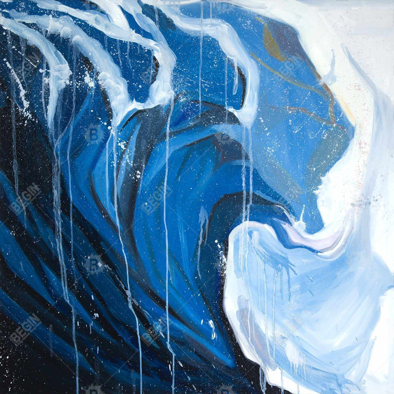 Vague abstraite en mouvement | Toile de mer moderne pour la décoration intérieure