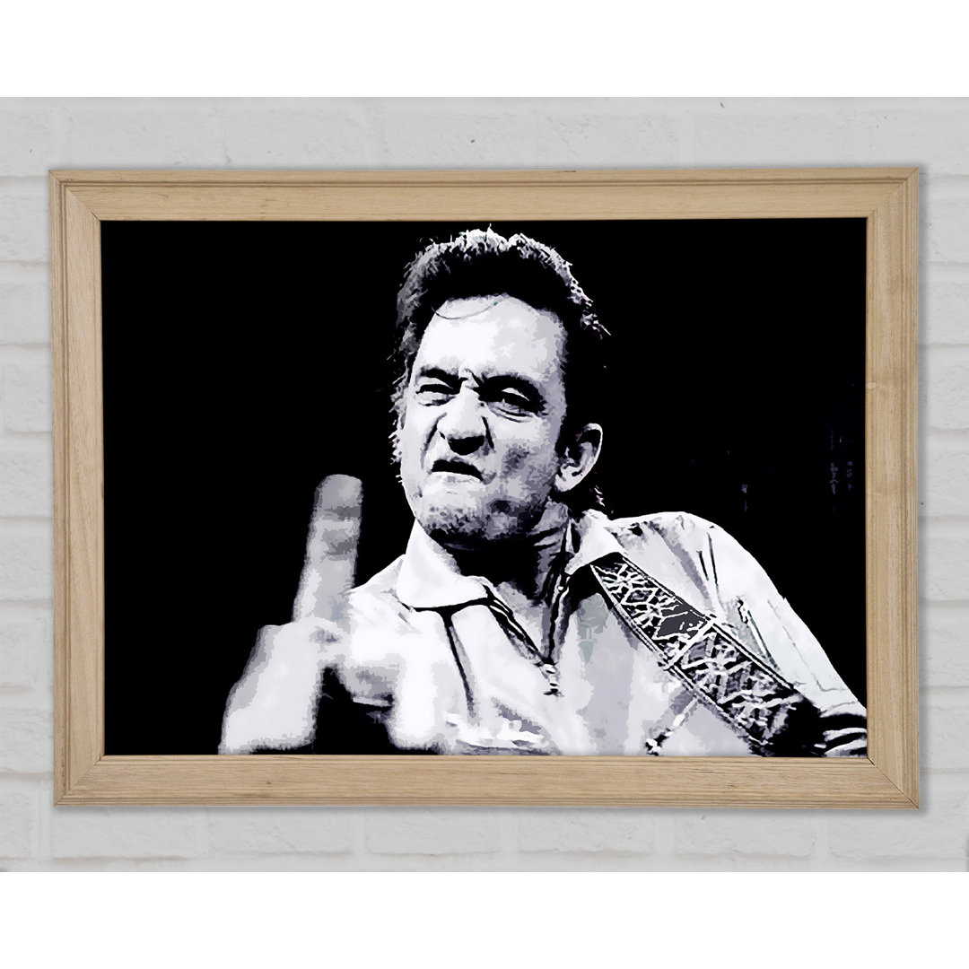 Johnny Cash Finger B N W - Einzelne Bilderrahmen Kunstdrucke