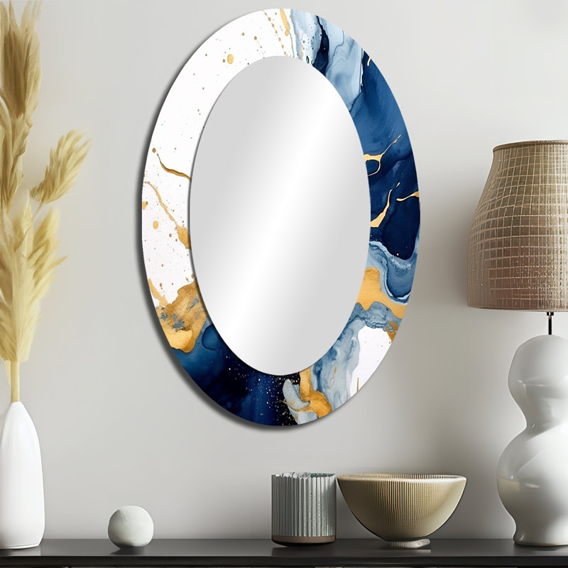 Montelimar - Miroir abstrait en métal, 36 po x 24 po