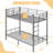 Gray Twin Over Twin Steel Bunk Beds Frame,14.8" Height Guardrail For Kids Adult Children-81641349