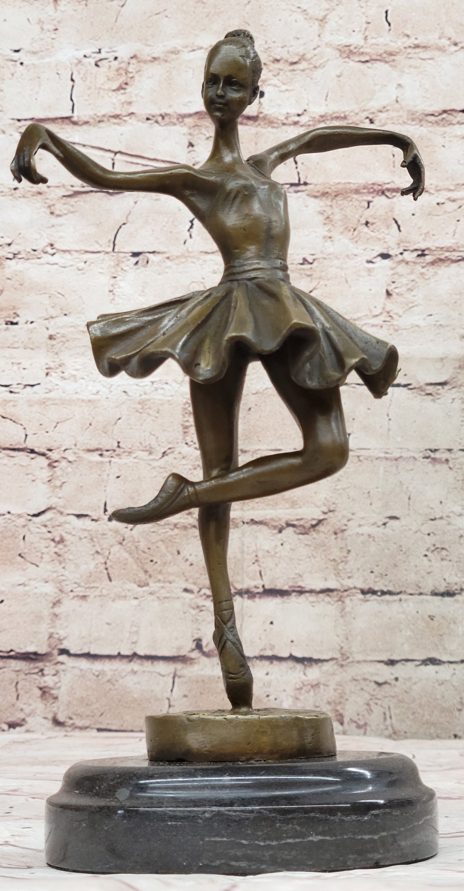 Charlton Home® Beckton Hot Cast Bronze Ballerina Ballet Dancer Girl  Sculpture By Milo On Marble Base | Wayfair, image size:1873x3592