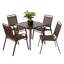 Ensemble 5 pièces de chaises d'extérieur en plastique et table en acier-1325860720