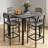 5-Piece Square Bar Table and Stool Set