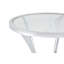 Table de bar en acier inoxydable avec plateau en verre trempé et base plaquée en chrome