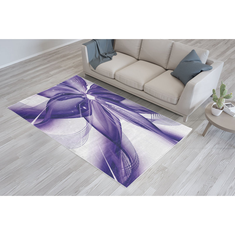 Tapis lavande foncé Ambesonne, Rectangle 5 pi 2 po x 7 pi 6 po