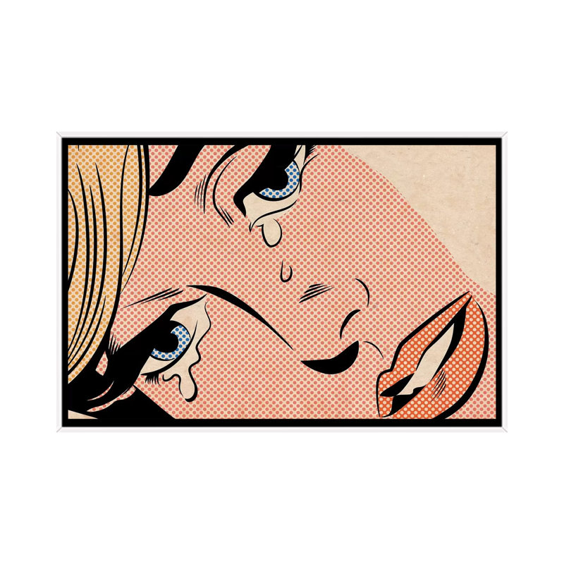 Crying Woman III by Joseph McDermott - Print on Canvas, White Framed, 66.04 cm H x 45.72 cm W