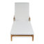 Chaise longue en bois d'acacia massif avec coussins gris et osier gris clair-1443403428