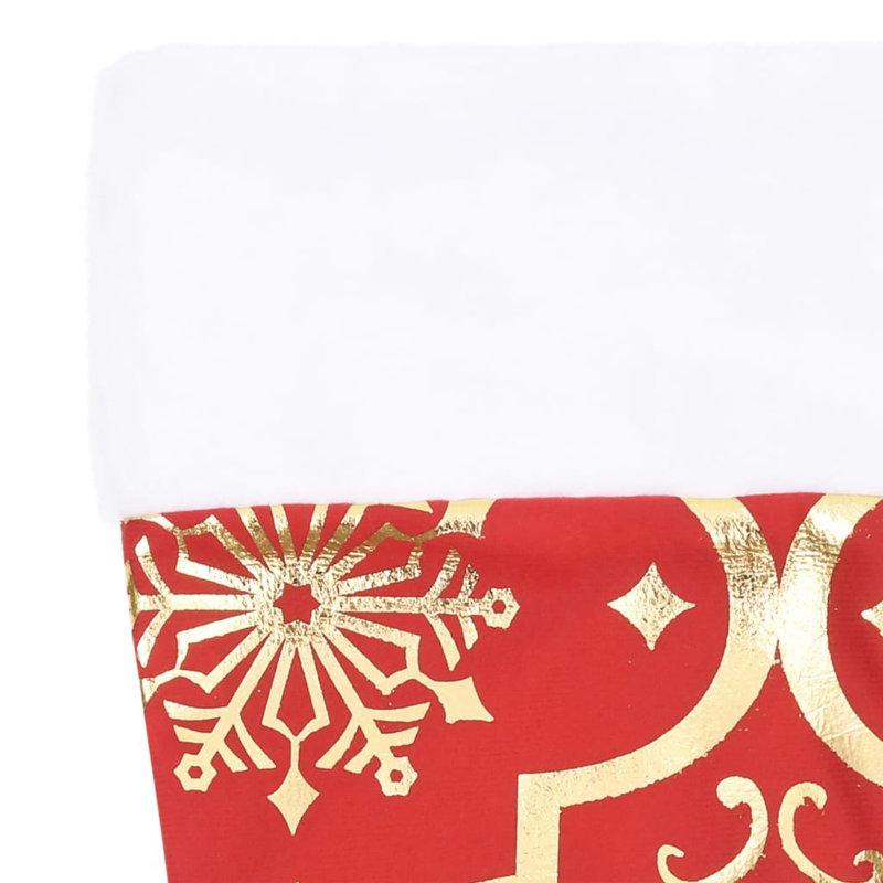Kimber Luxury Christmas Tree Skirt with Sock, 90 cm, Red