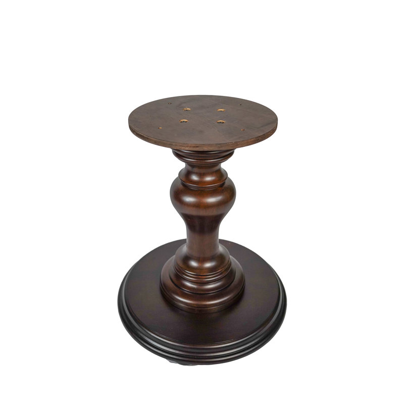 White Solid Hardwood 29" Tall Round Pedestal Table Base