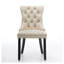 Ensemble de 2 chaises de salle à manger avec dossier capitonné, revêtement en similicuir effet peau de mouton vintage, garniture cloutée, structure en hévéa, beige