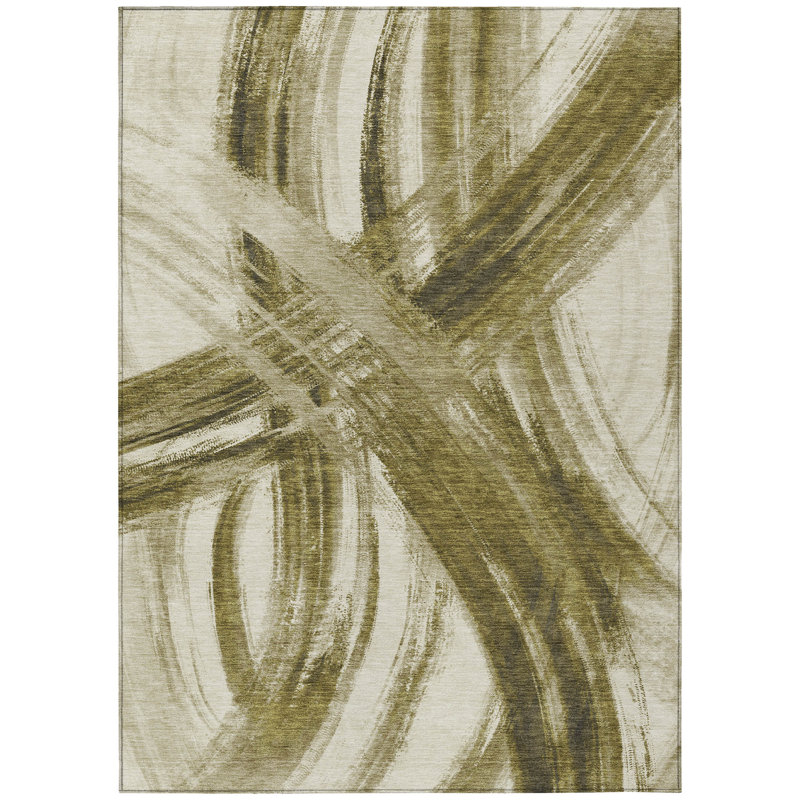 Machine Washable Indoor/Outdoor Lockway ACN2421 Abstract Rug, Rectangle 10' x 14'