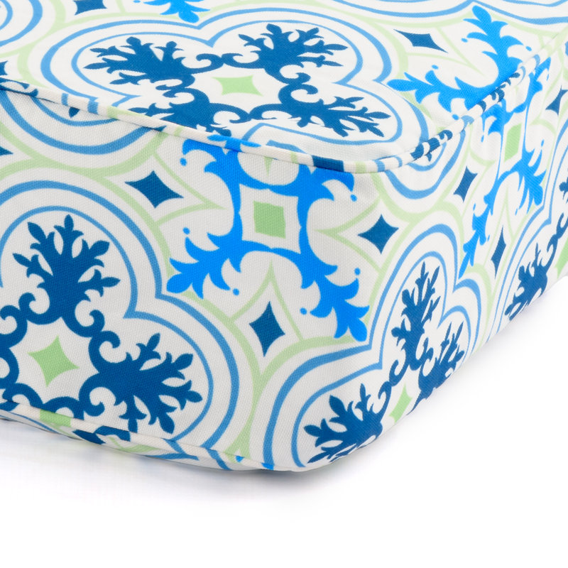 Coussin de siège / dossier extérieur 1 pièce Lillian Lillian August, Carrelage Porto bleu marine / vert