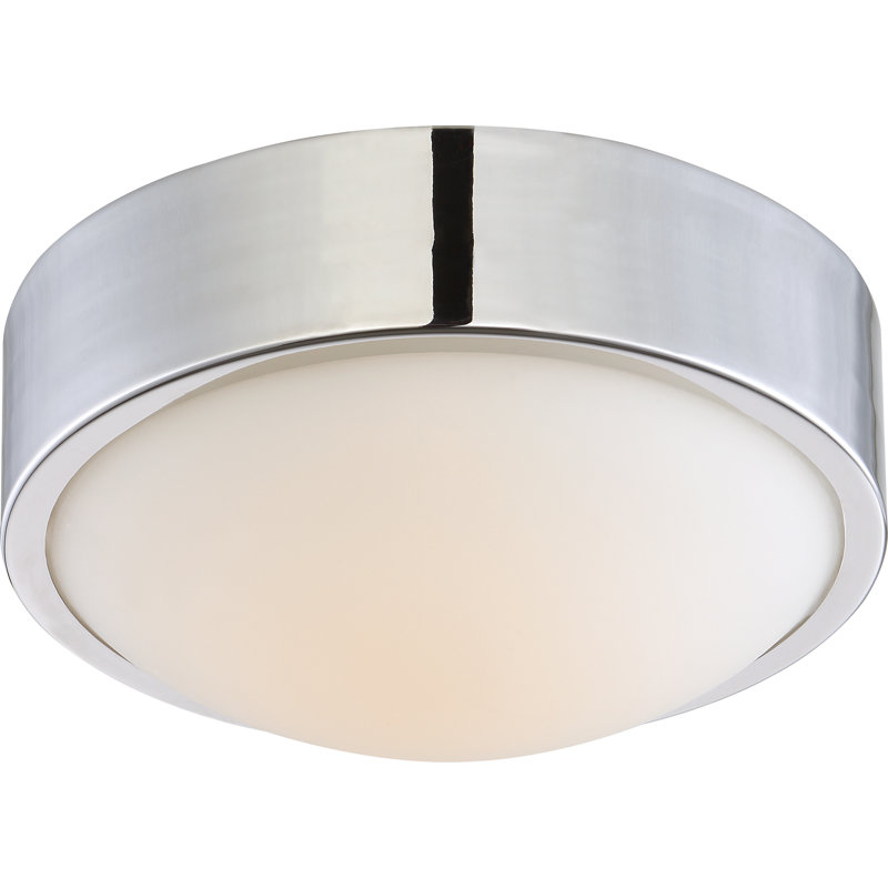 Plafonnier encastré 1 lumière Melker, Nickel poli, H 4 po x l 9 po x P 9 po