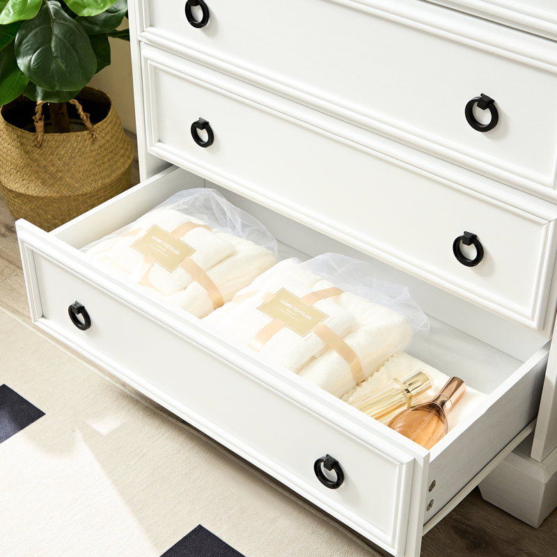 Commode de chambre blanche à 6 tiroirs - commode spacieuse, facile à installer et facile à installer