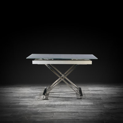 Glass Top Metal Base Dining Table