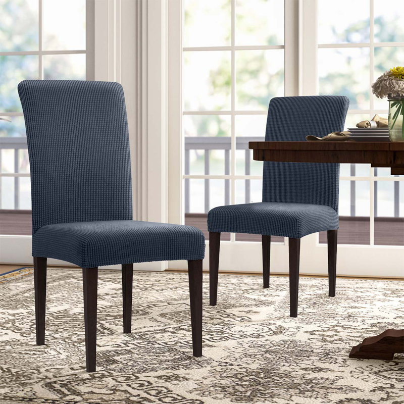 Box Cushion Dining Chair Slipcover, Navy